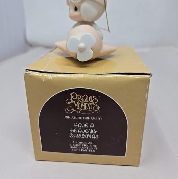 Precious Moments Christmas Ornament Have A Heavenly Christmas Porcelain Miniture - Picture 4 of 10